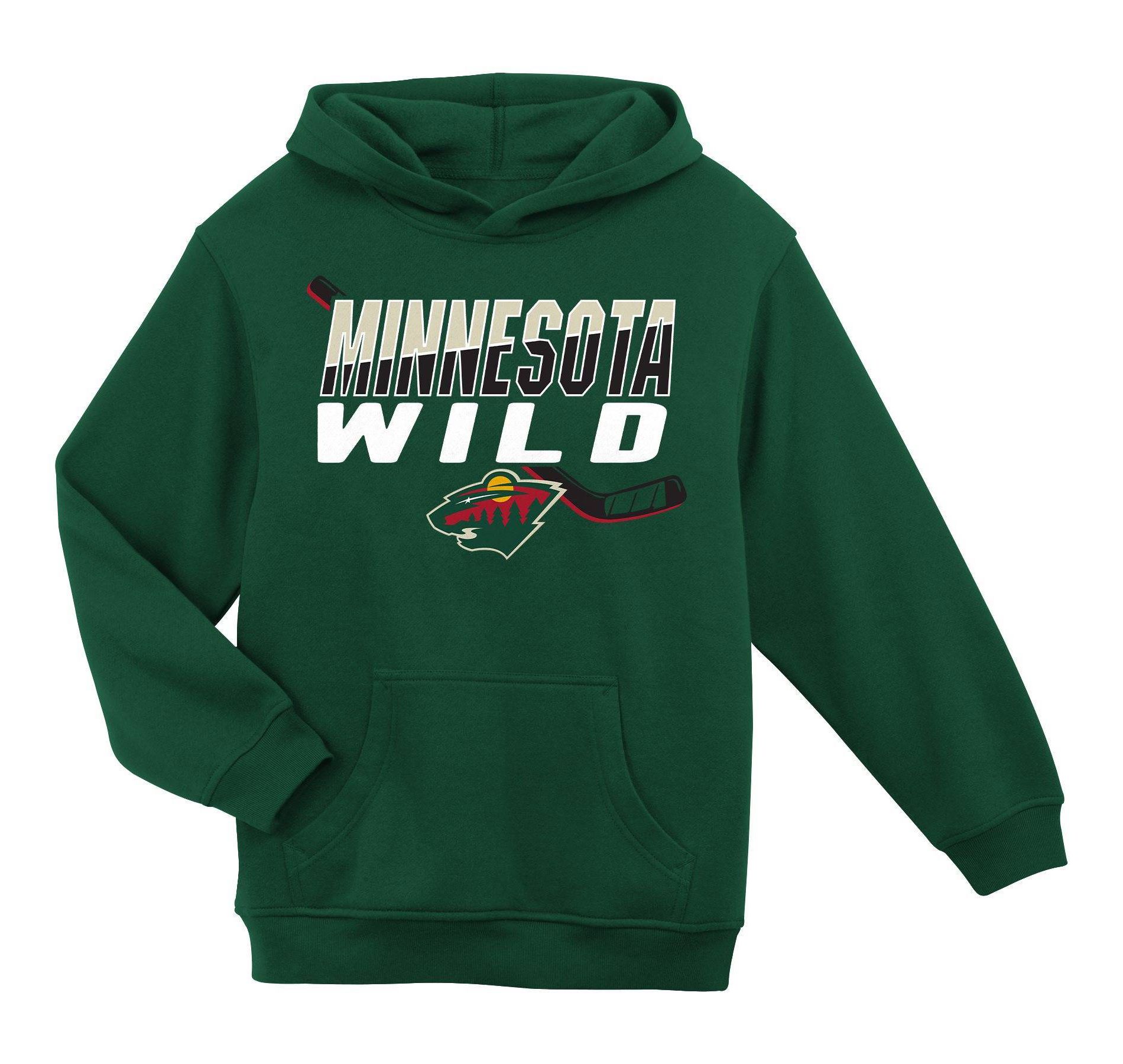 NHL Minnesota Wild Boys' Poly Fleece Hooded Sweatshirt