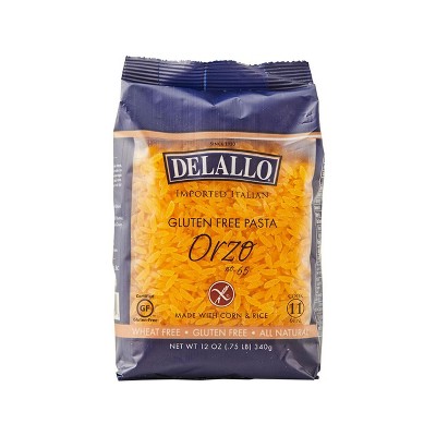 DeLallo Gluten Free Orzo Pasta, 12 oz Bag, (7 Pack)