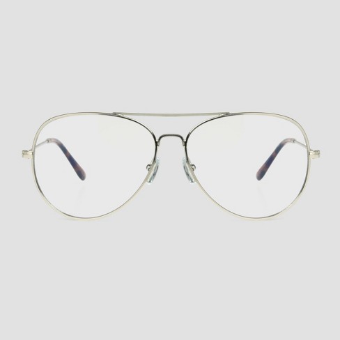 Men's Aviator Blue Light Filtering Glasses - Original Use™ Silver