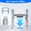 Raised Toilet Seat with Padded Handles,400 LBS Handicap Elevated Toilet Seat for Elderly, Adjustable Height&Width-Toilet Seat Riser for Seniors,Grey - 3 of 4