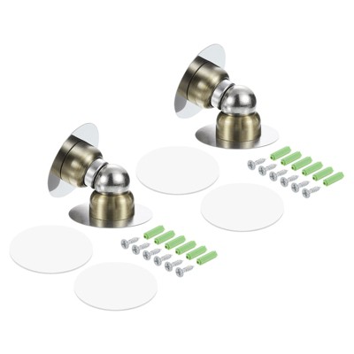 Unique Bargains Stainless Steel Magnetic Door Stops with Self Adhesive and Screw Mount