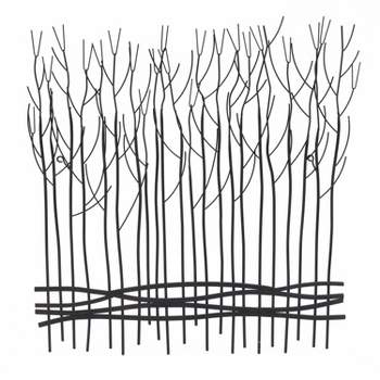 LuxenHome Rustic Black Metal Abstract Field of Trees Wall Art Decor