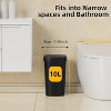 Aoibox 3 Pack Slim Trash Can with Lid, 2.6 Gallon Pop-Up Garbage Bin, Plastic Wastebasket for Bathroom, Bedroom, Office, Kitchen, Toilet (Matte Black) - 3 of 4