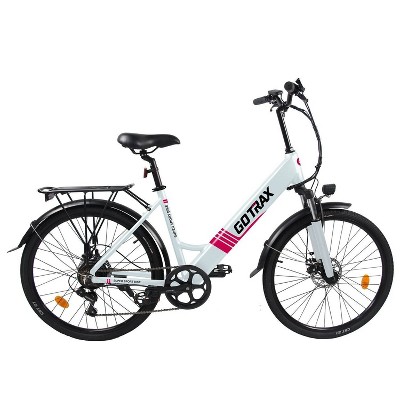 GoTrax Endura 2 26" Hybrid Electric Bike - White