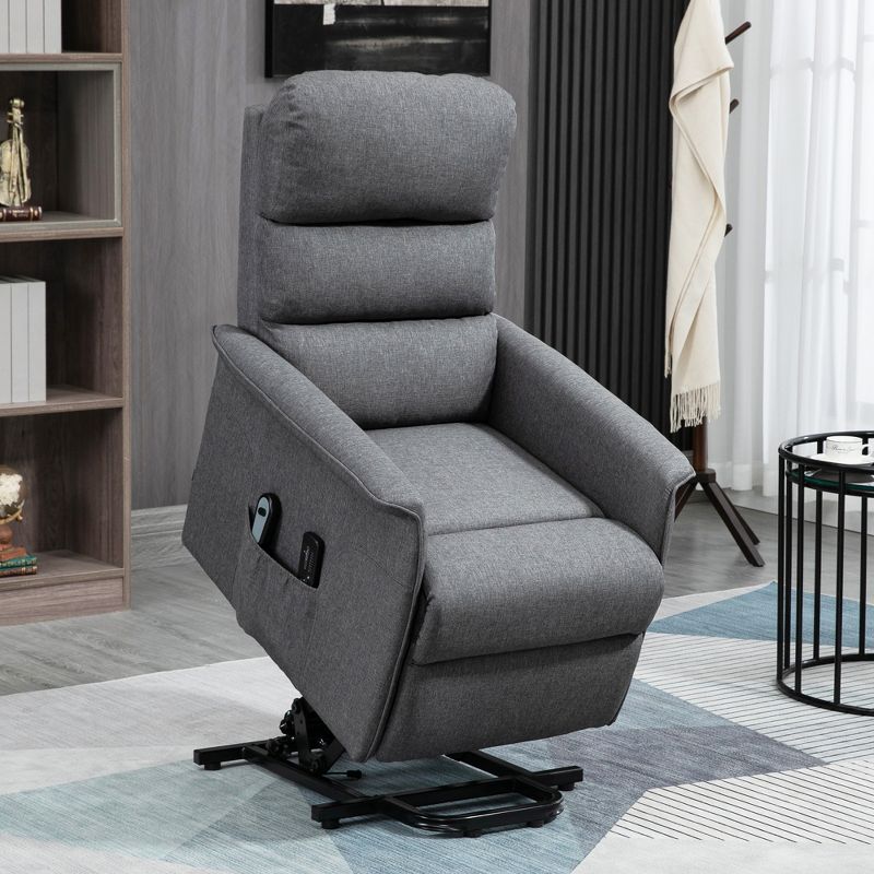 HOMCOM Electric Lift Recliner Massage Chair Vibration, Living Room Office Furniture, 3 of 9