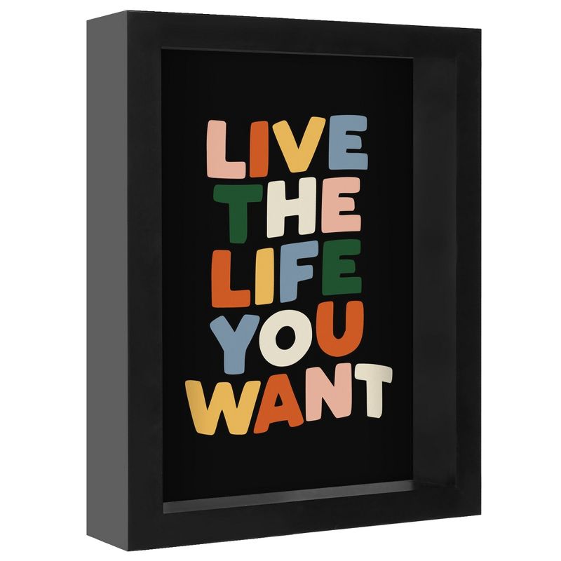 Americanflat Minimalist Motivational Live The Life You Want' By Motivated Type Shadow Box Framed Wall Art Home Decor, 3 of 9