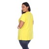 Plus Size Crisscross Neck Short Sleeve Top - White Mark - 3 of 4