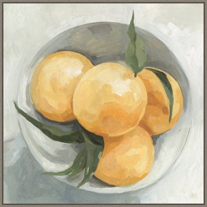 30" x 30" Fruit Bowl I by Emma Scarvey Framed Canvas Wall Art Print - Amanti Art: Modern Lithograph, Polystyrene Frame - 1 of 4