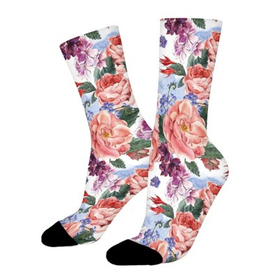Pink Lotus Leaf Women Printed Crew Socks Funny Funky Socks Soft Polyester Novelty Gifts for Artists Men
