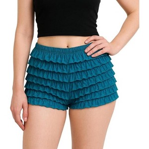 Malco Modes Lace Ruffle Pettipant for Women –Halloween Costume Shorts, Festival Dance Bottoms-White - 1 of 4