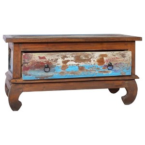 vidaXL Coffee Table End Table Accent Sofa Table Furniture Reclaimed Teak Wood - Multicolor - 1 of 4