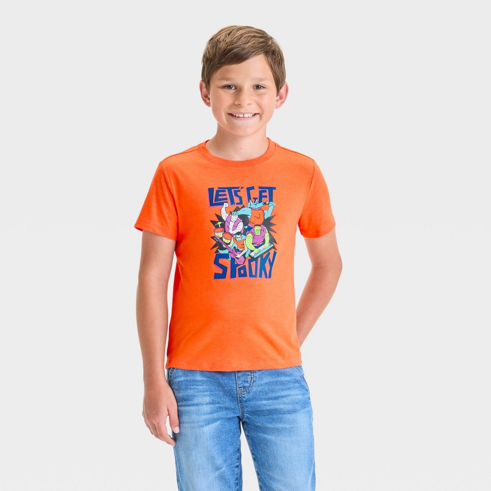 Boys' Short Sleeve Halloween Graphic T-Shirt - Cat & Jack™ Orange XS