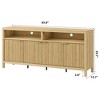 Fluted Storage Cabinet 65.8" Adjustable 3-Tier, Modren Entryway Organizer with Fluted Doors and Gold Handle, for Home Office - 2 of 4