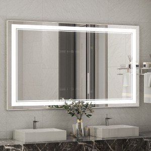 Keonjinn LED Front Light Bathroom Vanity Wall Mirror, 3 Color Temperatures, Anti-fog - 1 of 4
