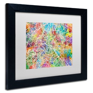 Trademark Fine Art -Michael Tompsett 'Paris France Street Map II' Matted Framed Art - 1 of 4