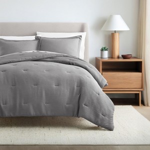 Cloud Weave Textured Comforter Set, Plush All-Season Down Alternative, Ultra Soft, 3-Piece Set - Becky Cameron - 1 of 4