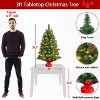 Yaheetech 2Ft/3Ft Tabletop Christmas Tree with LED Lights & Red Berries, Green - 3 of 4