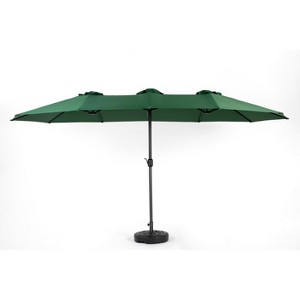 COWLOWN khaki 14.8ft Double-Sided Rectangular Patio Umbrella with Crank, Extra-Large Outdoor Sun Shade for Pool, Deck & Garden - 1 of 4