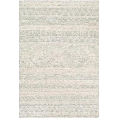 Mark & Day Gareth 6'x9' Rectangle Tufted Indoor Area Rugs Sea Foam: Stain-Resistant Wool, Geometric Pattern, Pet Friendly