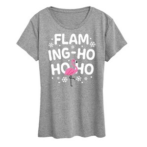Women's - Instant Message - Flaming Ho Ho Ho Christmas Short Sleeve Graphic T-Shirt - 1 of 4