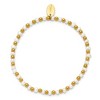 Chisel Stainless Steel Yellow IP-plated 3mm White Freshwater Cultured Pearl Beaded 6.5" Stretch Bracelet - 3 of 4