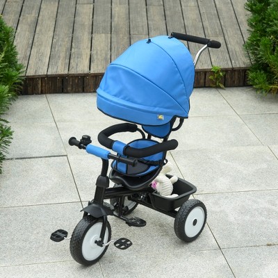 Qaba Baby Tricycle 6 In 1 Stroller with Adjustable Canopy Detachable Guardrail Belt for Age 6-60 Months