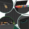 VisioGear Deck Boxes, 4-Piece 230 Gal Outdoor Storage Deck Box, Small Patio Storage Bin for Garden Tools, Black, 57.87"*32.24"*33.66" - 4 of 4