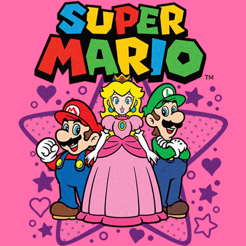 Girl's Nintendo Super Mario Bros Characters Logo Crop T-Shirt, 2 of 4