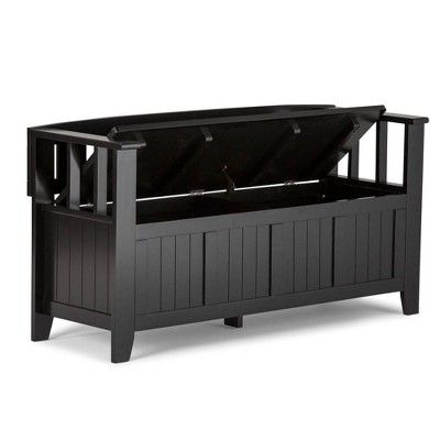 WyndenHall Normandy Solid Wood Entryway Storage Bench
