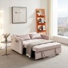 55.5" Velvet Convertible Pull-Out Sofa Bed with USB Port and Toss Pillows - 3 of 4