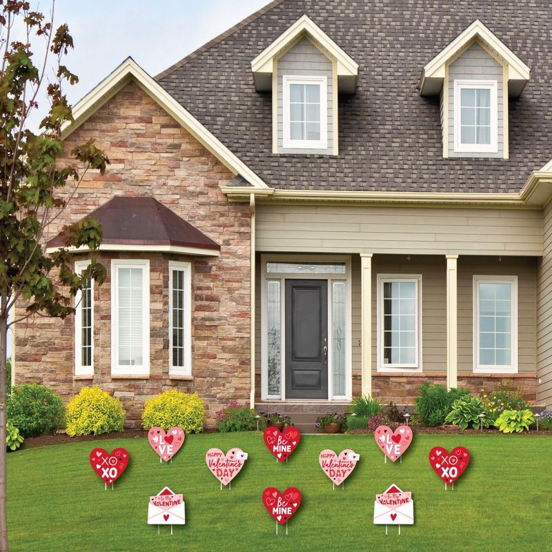 Big Dot of Happiness Happy Valentine's Day - Hearts, Envelope Lawn Decorations - Outdoor Valentine Hearts Party Yard Decorations - 10 Piece, 2 of 9