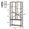 Bookshelf 5 Tier Bookcase Industrial Storage Shelf Vintage Display Rack with Open Shelves Rustic Standing Bookshelves - 2 of 4