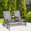 Outsunny 2-Person Outdoor Glider Bench w/ Center Table, Steel Frame for Backyard Garden Porch - 2 of 4