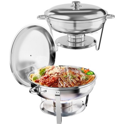 5QT Chafing Dish Buffet Set, Food Warmers and Servers, Stainless Steel Chafer with Lid, Frame & Fuel Holder for Catering, Parties, Festivals