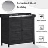 Sapphtopaz 39" Outdoor Potting Bench Table with Storage, Rustic Garden Potting Tables, Potting Benches for Outside with 2-Tier Shelves & Side Hook - 3 of 4