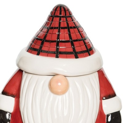 Gallerie II Plaid Gnome Cookie Jar Kitchen Storage Decor — фото 3
