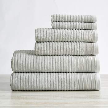 100% Cotton Quick-Dry Ribbed Texture Bath Towel Set