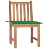vidaXL 2 pcs Solid Teak Wood Patio Chairs with Cushions - Durable, Weather-Resistant Outdoor Furniture - 2 of 4