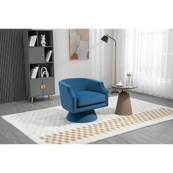 360 Degree Swivel Cuddle Barrel Accent Sofa Chair, Round Velvet Fluffy Armchairs-ModernLuxe