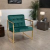 LeisureMod Lexington Modern Velvet Accent Chair with Gold Base for Living Room, Bedroom, or Lounge - 2 of 4