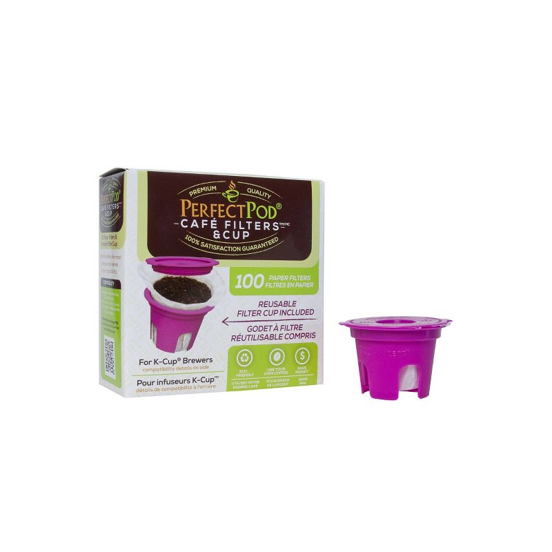 Perfect Pod Caf&#233; Filters &#38; Cup includes 200 Disposable Paper Filters, 3 of 8