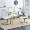 PAGED Rectangular Dining Table Modern Minimalist Kitchen Table with Tempered Glass Tabletop and Metal Legs for Living Room - 4 of 4