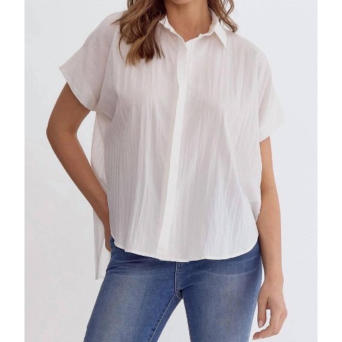 Women's Short Sleeve Flowy Top - entro - image 1 of 4