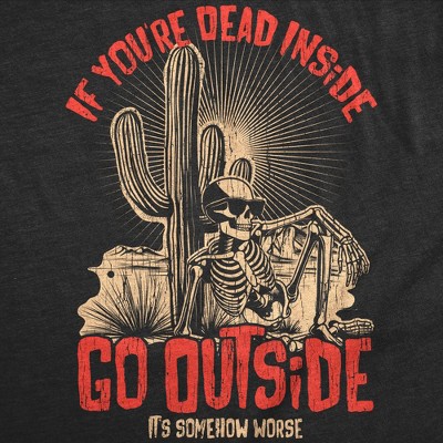 Мужские футболки Crazy Dog T-Shirts, Inc. Mens Funny T Shirts If Your Dead Inside Go Outside Its Somehow Worse Sarcastic Graphic Novelty Tee for Men - Crazy Dog Men's T Shirt With S — фото 2