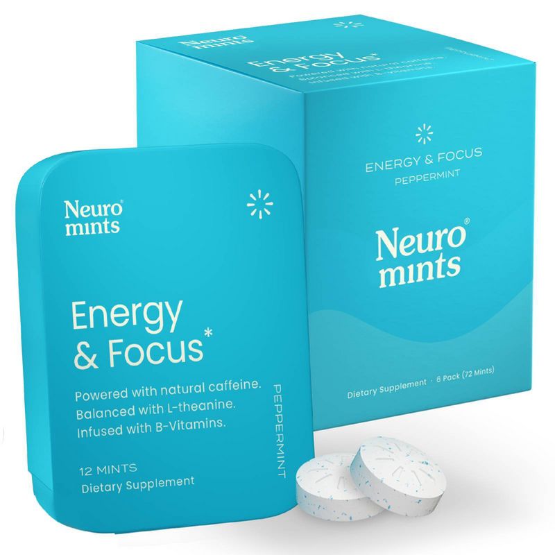 NeuroMints Energy and Focus Vitamin B12 Chewable Mints - Peppermint, 1 of 4