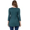 24seven Comfort Apparel Womens Three Quarter Sleeve V-Neck Tunic Top - 3 of 4