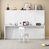Full/Queen Size Murphy Bed Wall Bed with Hydraulic Lift and Desk Design, White/Gray-ModernLuxe - 2 of 4