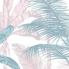 Jungle Blush Pink and Green Leaves Tropical Paste the Wall Wallpaper - 4 of 4