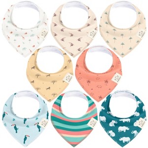 8pk Organic Baby Bandana Bibs, Baby Drool Bibs for Baby Boy, Girl, Baby Bibs for Infant, Newborn - 1 of 4