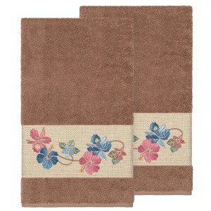 Linum Home Textiles 100% Turkish Cotton CAROLINE Embellished Towel Set - 1 of 2